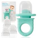 Alimentador de frutas para bebês Frida Baby Push Pop, sem BPA, verde-azulado, 3 unidades