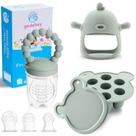 Alimentador de frutas para bebês, moldes para picolé de leite materno, pacote com 3
