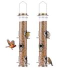 Alimentador de pássaros de metal MIXXIDEA Tube 20", 6 portas, pacote com 2