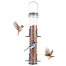 Alimentador de pássaros de metal MIXXIDEA, tubo de 20", 6 portas, externo