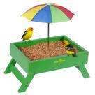 Alimentador de pássaros moído MIXXIDEA de madeira com guarda-chuva, capacidade de 2,3 kg