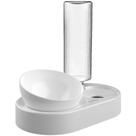 Alimentador para animais de estimação com dispensador automático de água Dual Bowl White