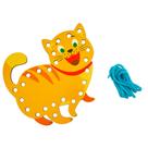 Alinhavo Individual Gato Pedagógico Brinquedo Madeira Infantil Animais