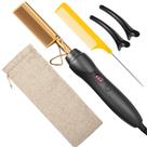 Alisador de cabelo elétrico Hot Comb BudiGl 3 em 1 Gold