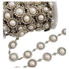 Aljofre de pérola c/strass 22mm cor prata metro Aljofre de pérola c/strass 22mm cor prata metro