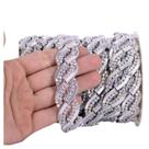 Aljofre ondulado c/strass 23mm em abs cor prata metro