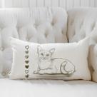 Almofada Algodão Retangular Estampada 30x50cm Gato Marrom Almofada Algodão Retangular Estampada 30x50cm Gato Marrom