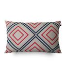 Almofada Algodão Retangular Estampada Arad 30x50cm Azul/Vermelho