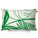 Almofada Algodão Retangular Estampada Folhas 30x50cm Verde