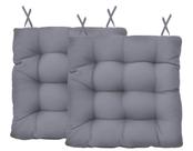 Almofada Assento Para Cadeira Futton Ox 40x40cm - Cinza 2Pçs Almofada Assento Para Cadeira Futton Ox 40x40cm - Cinza 2Pçs