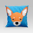 Almofada Avulsa Cheia Estampada Pet Dog em Veludo Suede 45cm x 45cm com Refil de Silicone Decoração Raças Cachorros