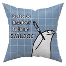 Almofada Avulsa Cheia Flork Meme Humor c/ Frases 45cm x 45cm com Refil