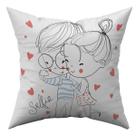 Almofada Avulsa Cheia Namorados Casal Romântico 45cm x 45cm com Refil