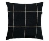 Almofada Boho Grid Algodão 40x40cm Preta/ Off White