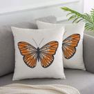 Almofada Borboleta Laranja 40x40cm - Serigrafada Frente e Verso