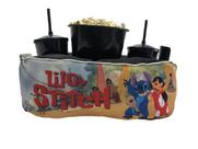 Almofada Com Bolso Porta Pipoca Balde + Copos Lilo &amp Stitch 1