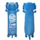Almofada corporal de pelúcia Axolotl HAIJUNYA 91 cm, brinquedo macio azul