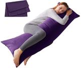 Almofada corporal ELNIDO QUEEN Almofada de cama longa macia 20x54 polegadas roxa