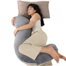 Almofada corporal QUEEN ROSE em forma de S Soft Comfort Velvet Grey