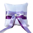 Almofada de aliança de casamento elegante poliéster roxo 20x20cm