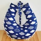Almofada de Amamentação Bebê Tecido 100% Algodão Estampado com Pompom