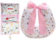 Almofada De Amamentação Menina + Porta Fralda Lenços Organizador
