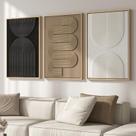 Almofada de arte de parede grande 3D texturizada emoldurada boho abstrata 90x60cm