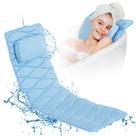 Almofada de banho de corpo inteiro OMYSTYLE para banheira com saco de lavar roupa azul
