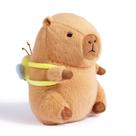Almofada de boneca capivara de pelúcia com mochila de abelha de 30 cm para crianças