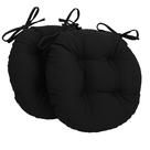 Almofada de cadeira Blazing Needles Twill Round 40cm, pacote com 2 unidades, preta