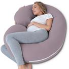 Almofada de gravidez INSEN Cooling Velvet em forma de C 147x71x18cm