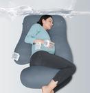 Almofada de Gravidez MOON PARK em Forma de U - Cinza - Corpo Inteiro com Capa