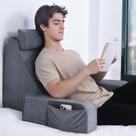 Almofada de leitura ENITYA para sentar na cama com apoio de cabeça e apoios de braços