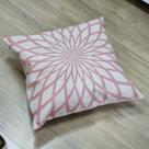 Almofada De Linho Rústico Estampada Geometrias Rosas 45x45