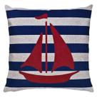 Almofada De Linho Tema Náutico Âncora Navio Boia Timão 45x45
