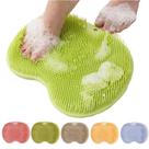 Almofada de massagem de banho, esfoliante para pés e costas de chuveiro, verde