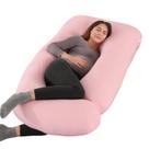Almofada de maternidade ALLOPERA 145 cm, capa de jérsei rosa de corpo inteiro