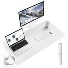 Almofada de mesa Ysagi antiderrapante impermeável em couro de PVC 90x45cm branco