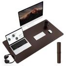 Almofada de mesa Ysagi antiderrapante impermeável em couro de PVC 90x45cm marrom