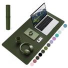 Almofada de mesa Ysagi, couro antiderrapante, impermeável para escritório, verde-oliva