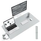 Almofada de mesa Ysagi Couro de PVC impermeável 90x43cm cinza prateado