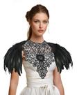 Almofada de ombro com asas de penas, fantasia de Halloween para mulheres