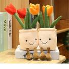 Almofada de pelúcia Askind Tulip Flower Pot, 35 cm, pacote com 2