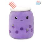 Almofada de pelúcia Athoinsu Purple Grape Boba Tea 50 cm com luz LED Almofada de pelúcia Athoinsu Purple Grape Boba Tea 50 cm com luz LED