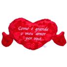 Almofada De Pelúcia Coração Com Mãos Amor 80cm Frase Bordada