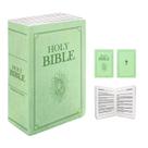 Almofada de pelúcia em forma de livro A Bíblia Sagrada com versículo bíblico verde Almofada de pelúcia em forma de livro A Bíblia Sagrada com versículo bíblico verde