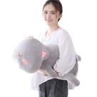 Almofada de pelúcia para abraçar gatos Jensquaify Grey Squint Eyes 65 cm