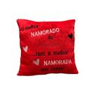 Almofada de Pelúcia Quadrada Frases Namorado Vermelho 34cm Presente para Namorada