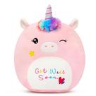 Almofada de pelúcia Unicorn Get Well Soon Easfan para crianças
