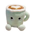 Almofada de pelúcia Yoholto Latte, xícara de café com leite, 20 cm, verde, crianças e adultos